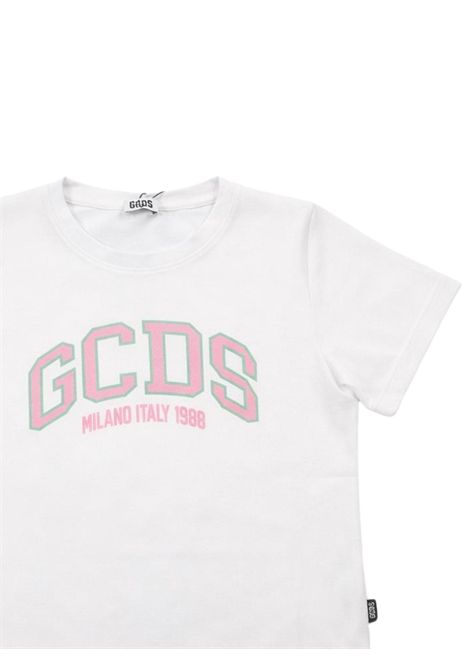 T-shirt bambina bianca in cotone GCDS | 541JBIANCO