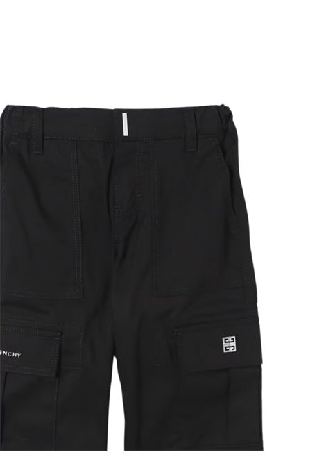 Pantalone bambino nero in cotone GIVENCHY | H30308/DELNERO