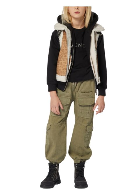 Pantalone bambina verde in cotone GIVENCHY | H30407/DELVERDE