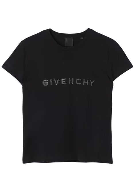 Black cotton t-shirt for girls GIVENCHY | H30429/MANERO