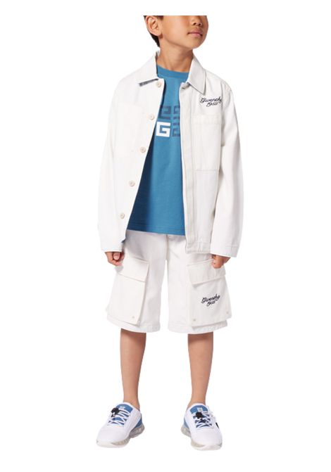 Sand-colored cotton shirt for children GIVENCHY | H30684/MASABBIA