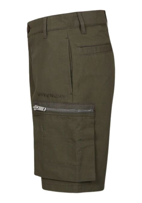 Green cotton Bermuda shorts for children GIVENCHY | H30720/MAVERDE