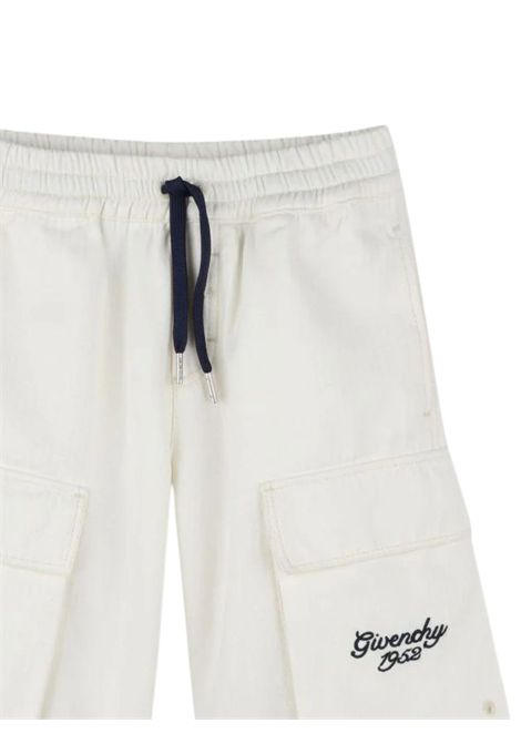 Sand-colored cotton Bermuda shorts for children GIVENCHY | H30722/MASABBIA