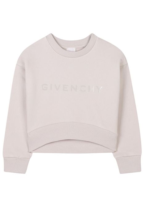 Beige cotton sweatshirt for girls GIVENCHY | H30773/MABEIGE