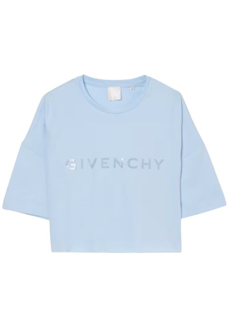 Girls' light blue cotton T-shirt GIVENCHY | H30798/MAAZZURRO