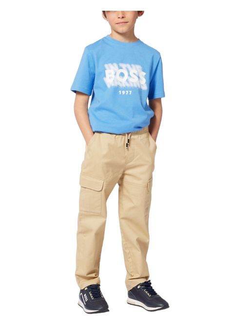 Pantalone bambino beige in cotone Hugo Boss | J1979/MABEIGE