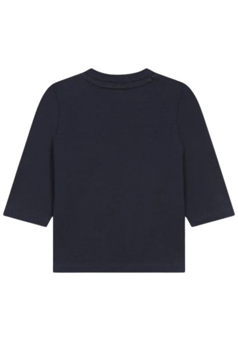 T-shirt neonato blu in cotone Hugo Boss | J51291/MABLU