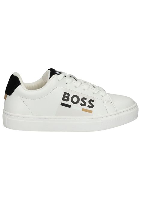 White leather sneakers for children Hugo Boss | J51310/MABIANCO