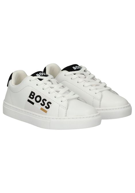 White leather sneakers for children Hugo Boss | J51310/MABIANCO
