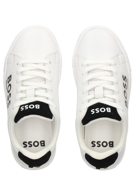 White leather sneakers for children Hugo Boss | J51310/MABIANCO