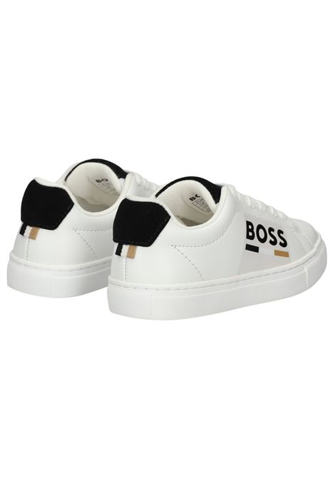 White leather sneakers for children Hugo Boss | J51310/MABIANCO