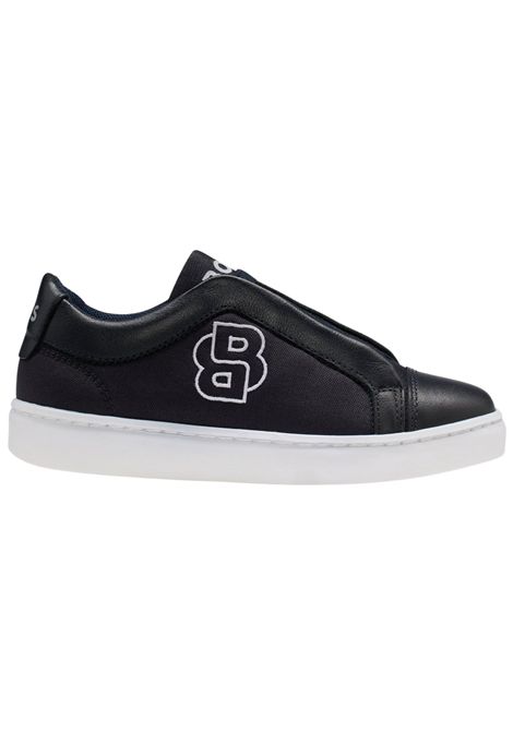 Sneakers bambino blu in tela e pelle Hugo Boss | J51657/MAblu notte