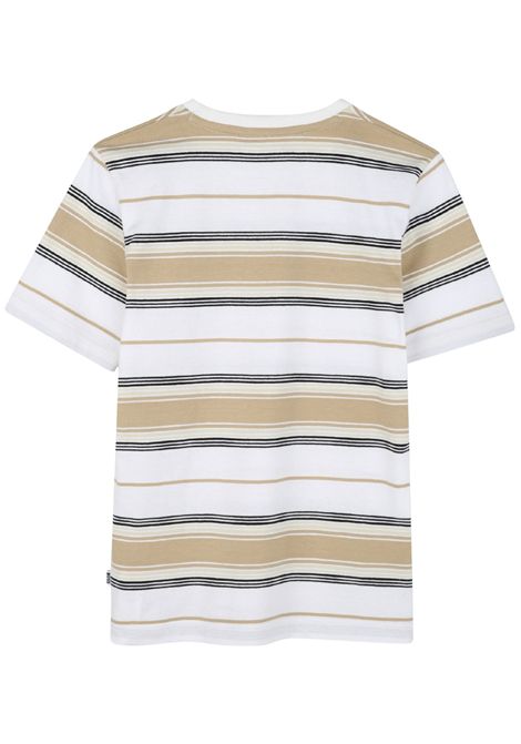T-shirt bambino bianco/sabbia in cotone Hugo Boss | J52045/MABIANCO/SABBIA