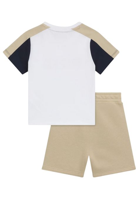 Completo neonato bianco/beige in cotone Hugo Boss | J52120/MABIANCO/BEIGE