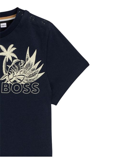 Completo neonato bianco/sabbia in cotone Hugo Boss | J52125/MABLU/SABBIA