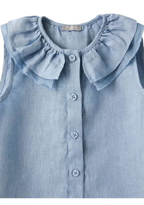 Light blue linen shirt for girls IL GUFO | CA022L6006/MOAZZURRO