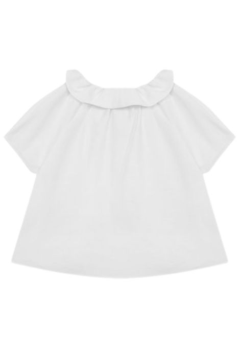 Blusa bambina bianca in viscosa IL GUFO | CC107R/MABIANCO