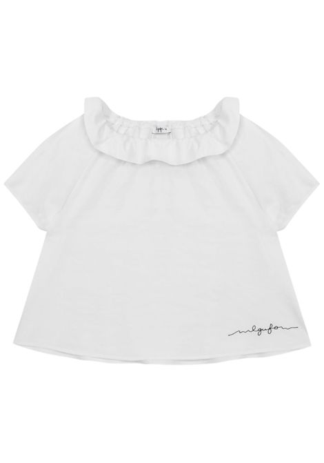 Blusa bambina bianca in viscosa IL GUFO | CC107R0004/MABIANCO