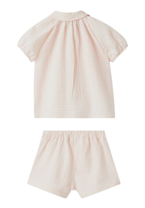 Completo neonata rosa in cotone IL GUFO | DP529C3160/MAROSA