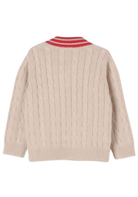 Maglione bambina beige in cotone IL GUFO | MA480EM109/MABEIGE