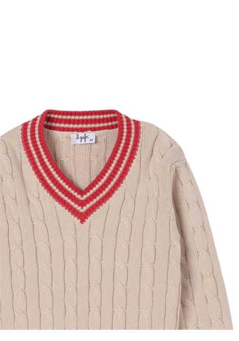 Maglione bambina beige in cotone IL GUFO | MA480EM109/MABEIGE