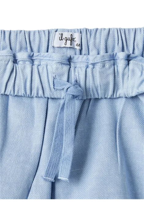 Bermuda bambino in cotone e lino IL GUFO | P25PB192C6032/MAAZZURRO