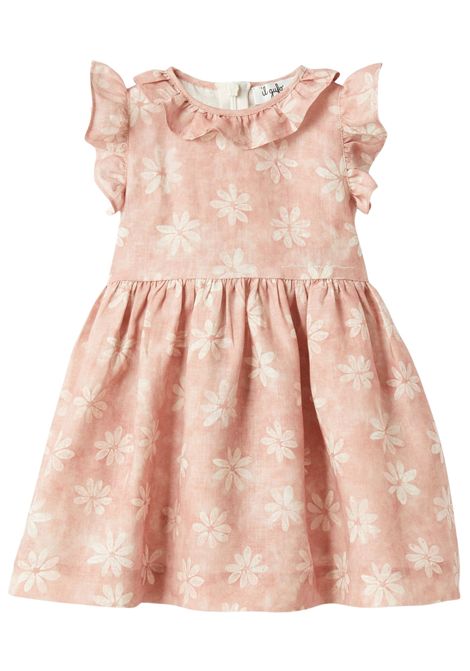 Pink linen baby dress IL GUFO | VM677L/MAROSA