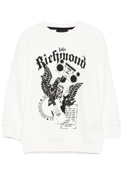 Felpa bambino bianca in cotone JOHN RICHMOND | RBP25054FE/MABIANCO