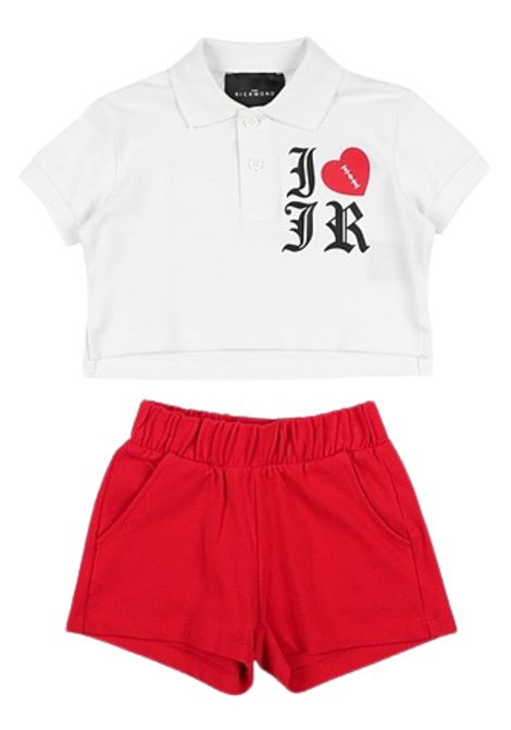 Completo bambina bianco/rosso in cotone JOHN RICHMOND | RGP25078CJ/ANBIANCO/ROSSO
