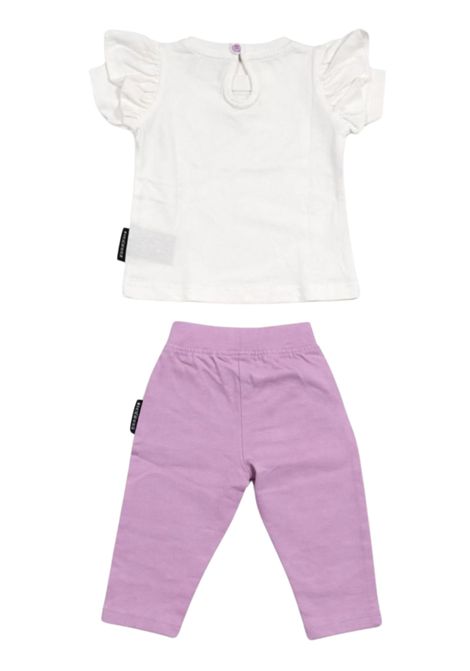 Completo per neonata in cotone bianco/lilla JOHN RICHMOND | RIP25008CJ/ANBIANCO/LILLA