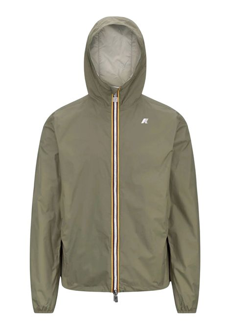Giubbino bambino verde/beige reversibile K-way | K2124EW/MOVERDE/BEIGE