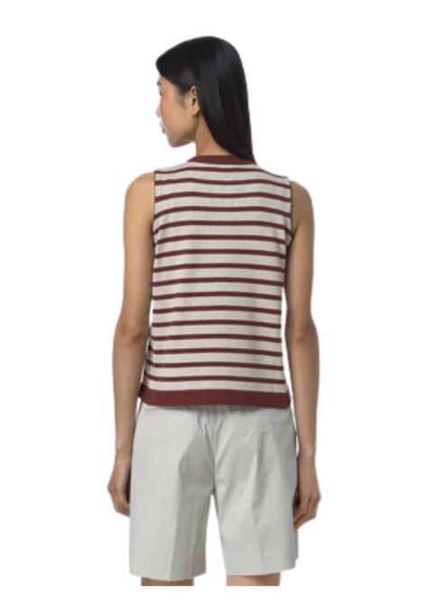 Maglia bambina beige/bordeau in cotone K-way | K2135NW/MOBEIGE/BODEUA