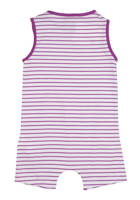 White/purple cotton baby romper K-way | K2137VW/MABIANCO/VIOLA