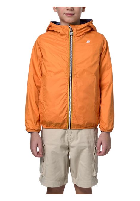 Reversible blue/orange jacket for children K-way | K3121QW/SUAZZURRO/ARANCIO