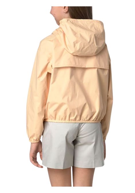 Beige reversible jacket for girls K-way | K41337W/DEBAZZURRO/BEIGE