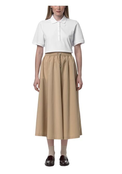 Gonna bambina beige in cotone K-way | K4147DW/MOBEIGE