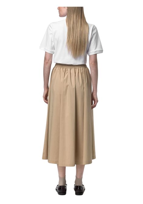 Gonna bambina beige in cotone K-way | K4147DW/MOBEIGE