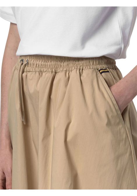 Gonna bambina beige in cotone K-way | K4147DW/MOBEIGE