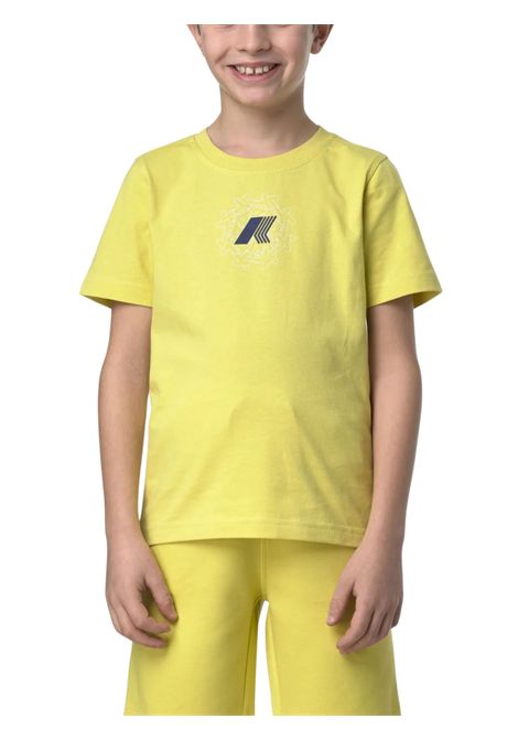 T-shirt bambino gialla in cotone K-way | K5136XW/MAGIALLO ACIDO