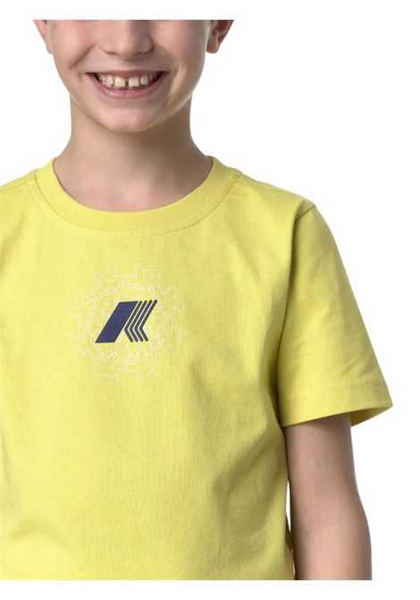T-shirt bambino gialla in cotone K-way | K5136XW/MAGIALLO ACIDO