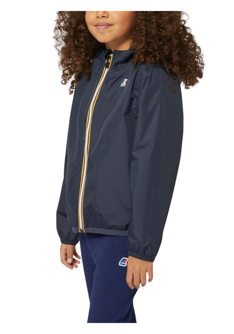 Blue girls' jacket with hood K-way | K6121EW/SUBLU