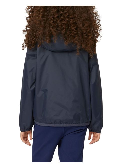 Blue girls' jacket with hood K-way | K6121EW/SUBLU