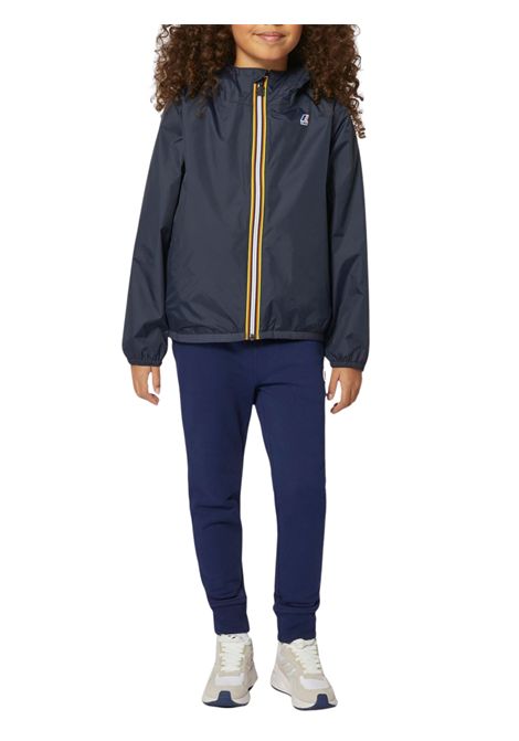 Blue girls' jacket with hood K-way | K6121EW/SUBLU