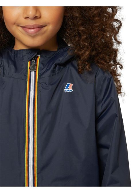 Blue girls' jacket with hood K-way | K6121EW/SUBLU