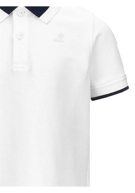 Polo bambino bianca in cotone K-way | K6126PW/DEBBIANCO