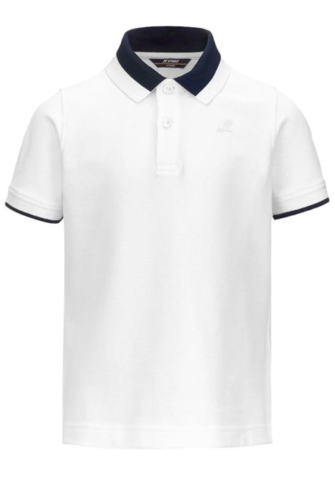Polo bambino bianca in cotone K-way | K6126PW/DEBBIANCO