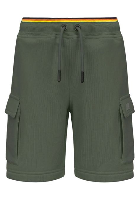 Bermuda bambino verde in cotone K-way | K7133SW/MAVERDE