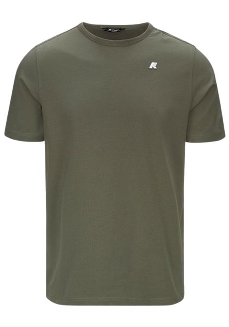 T-shirt bambino verde in cotone K-way | K71349W/MOVERDE