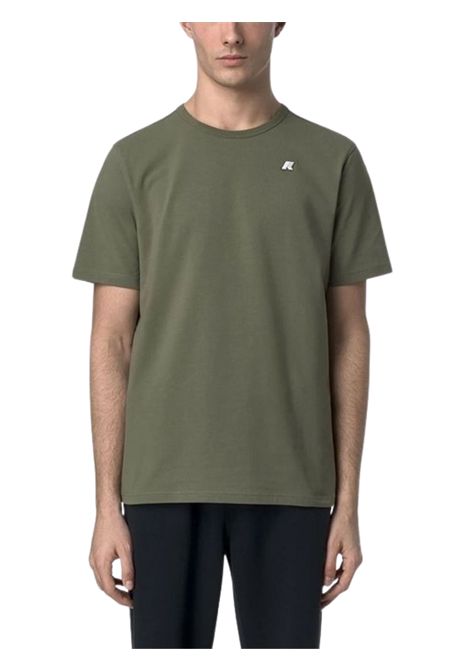 T-shirt bambino verde in cotone K-way | K71349W/MOVERDE