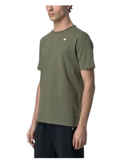 T-shirt bambino verde in cotone K-way | K71349W/MOVERDE